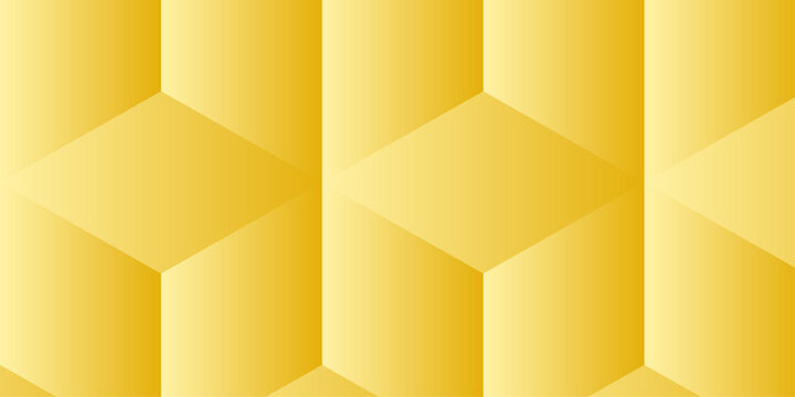 Seamless cube hexagon pattern Abstract geometric with template design. Yellow technology ornament. Vector geometrical cubic waves seamless texture.
