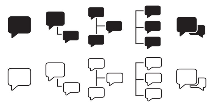 Speech Bubble Icon Set for Forum Comments, Chat, and Discussion Threads.