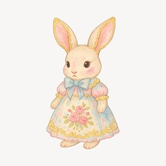 Obraz premium Charming vintage rabbit illustration