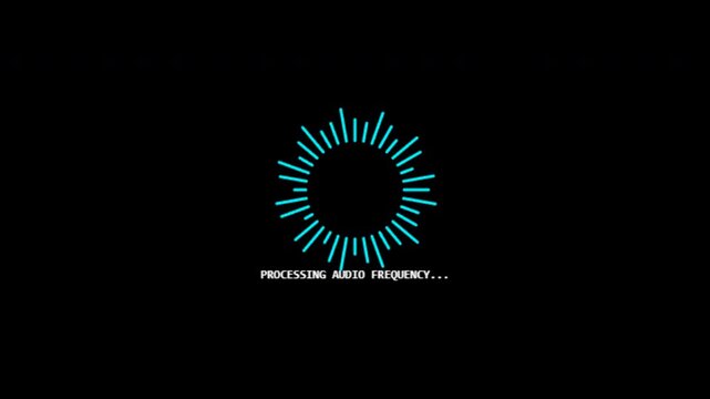 Digital audio spectrum interface processing sound data on black