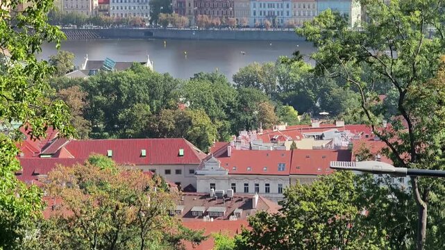 Praga - Panorama dalla cabina della nuova funicolare Petrin