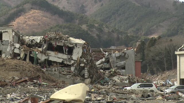 Large Buildings Completely Destroyed In Aftermath Of Tsunami In Japan