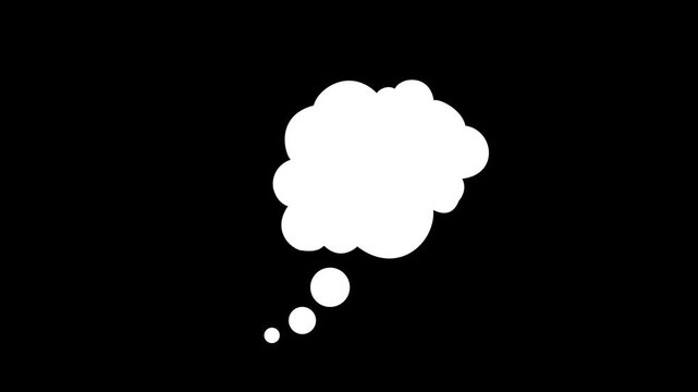 Thinking Bubble or Dynamic fast thought bubble animation.black background.Motion graphic of concept 4k video