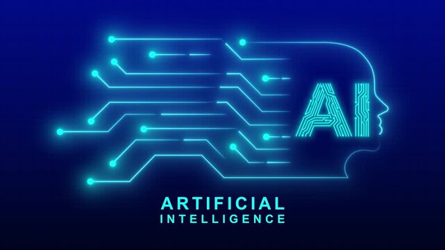 Futuristic ai web tech background with circuit lines