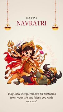 Happy Navratri Maa Durga Elegant Festival Greeting Decorative