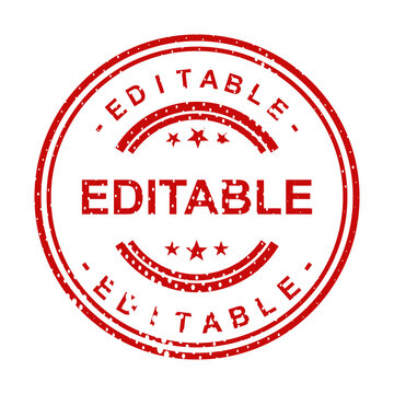 Editable vector stamp with stars in red circle illustration