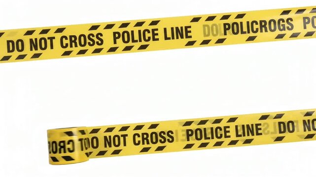 Yellow and black police line do not cross caution barrier tape rolls
