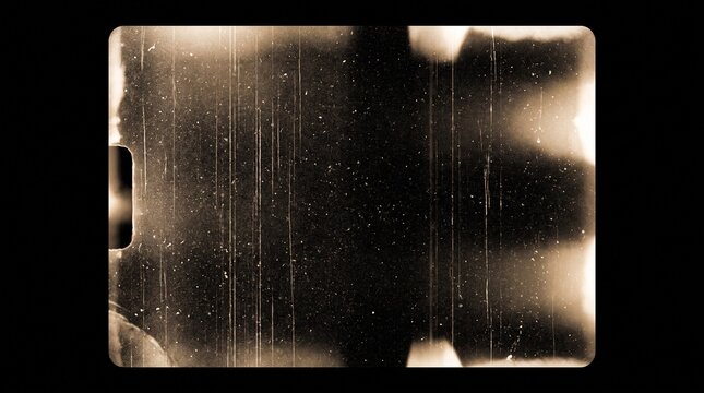 Vintage Film Strip with Scratches and Dust in Sepia Tone