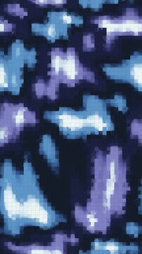 Datamosh Glitch Compression Artifact Bloom With Smearing Macroblocks and Melting Pixel Trails, Seamless Loop in bright blue tones vertical 9:16