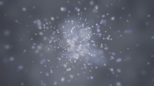 Slow Zoom Out Pull Back From a Glowing Dust Swarm With Soft Bokeh Motes Drifting Inward, Seamless Loop in vibrant pearl tones