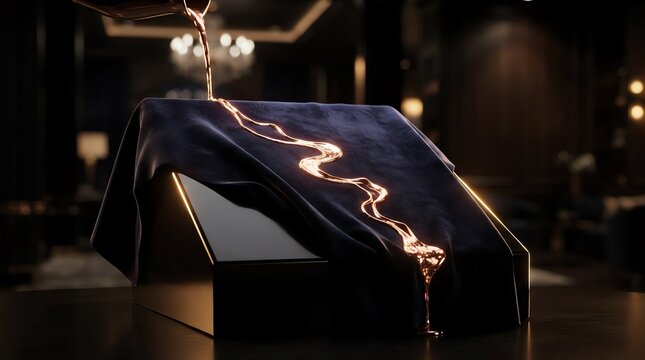 Haute Couture & Fine Spirits: Midnight Velvet & Molten Rose-Gold Stream