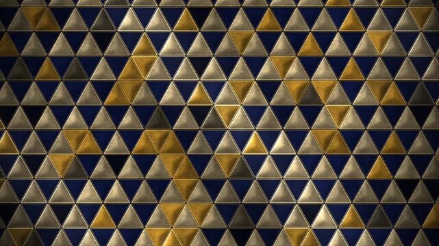 Japanese Uroko Triangle Scale Pattern Gold Shimmer Seamless Loop in rich indigo tones