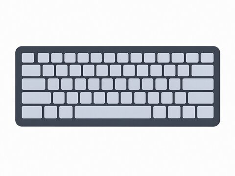 Minimal Computer Keyboard Isolated on White Background