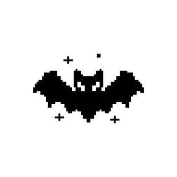 Flying bat silhouette halloween icon