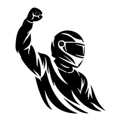 Obraz premium Dynamic racing driver symbol representing speed competition and athletic performance
