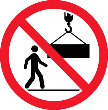 Do not walk under suspended load safety sign vector illustration