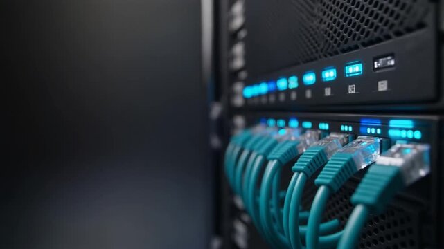 Data Center Server Rack Corporate Motion Background