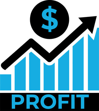 Profit financial growth chart with dollar sign vector illustration