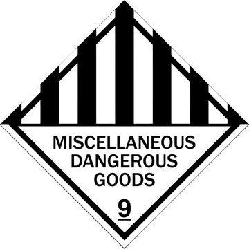 Miscellaneous dangerous goods class 9 hazard safety sign vector illustration