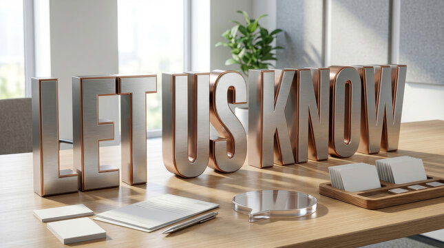 Let Us Know Customer Contact Message on Contemporary Office Table