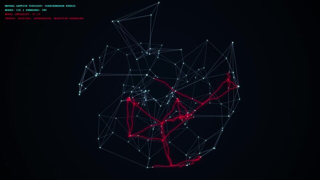 Neural Network Payload Injection 4K UHD 3D Synaptic Lattice Malware Infection Adversarial AI Cyber Security Abstract Technology Motion Background