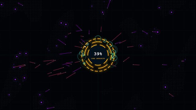 Cyber Warfare DDoS Swarm Attack 4K UHD Abstract Global Network Cyber Attack Mainframe Breach Digital Hacking Security HUD Motion Background
