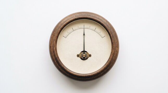 Classic Galvanometer Instrument with Needle Dial on White Background Physics Concept