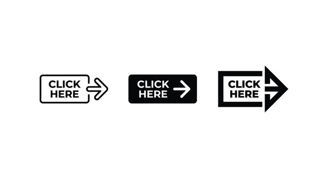 Click here buttons with arrow icons on a white background