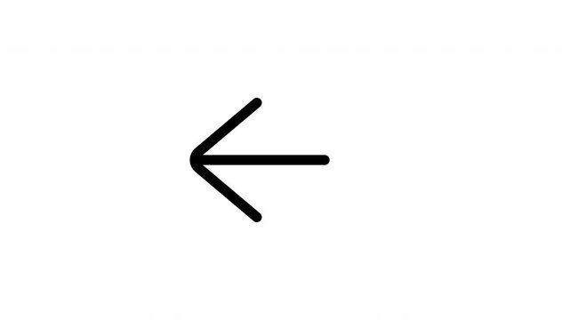 Arrow left outline icon looping animation, leftward direction symbol motion graphic for business, ui and navigation presentation design use