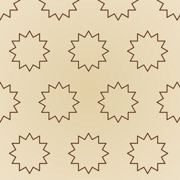 Islamic geometric twelve-point rosette pattern background in sand and brown