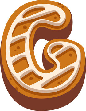 Cookie Letter G With Icing Cartoon