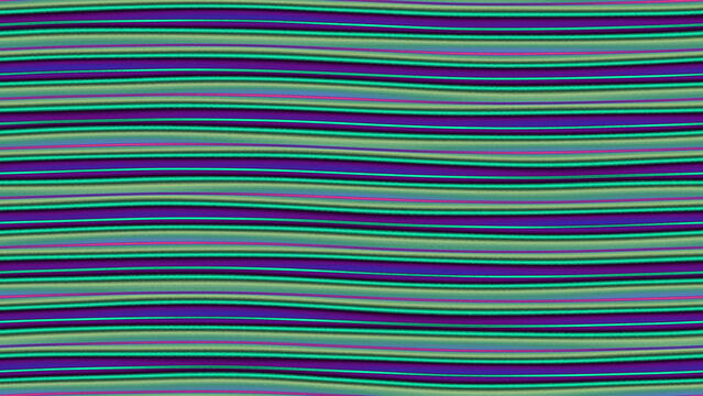 Seamless pattern of wavy horizontal lines in purple and green tones