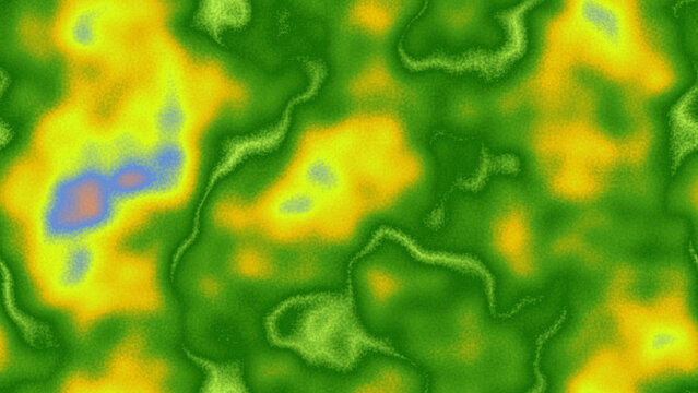 Vibrant digital abstract seamless pattern featuring green yellow and blue organic shapes