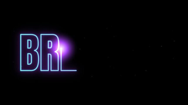 neon glowing text breaking drawing on black background with light sparks and purple glow effect