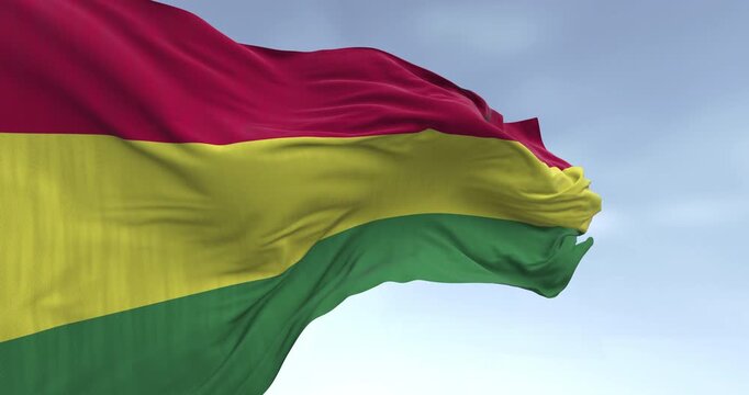 Bolivia national flag waving in the wind