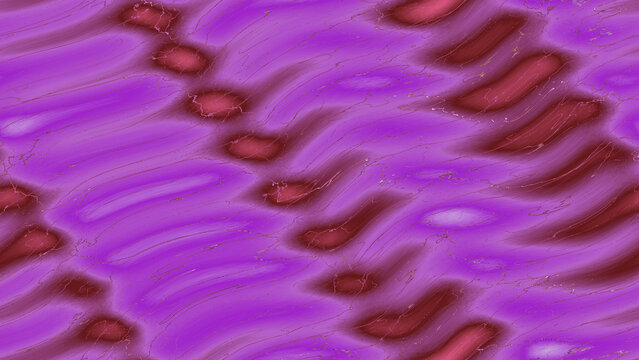 Purple abstract seamless pattern with wavy brown shapes