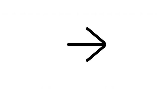 Arrow right outline icon looping animation, rightward direction symbol motion graphic for business, ui and navigation presentation design use