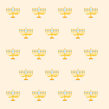 Hanukkah menorah festive repeating pattern