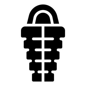 Sleeping bag icon with solid style
