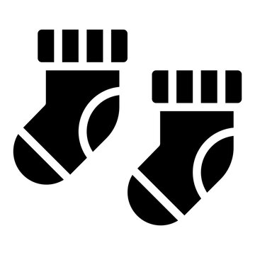 Toddler socks icon with solid style