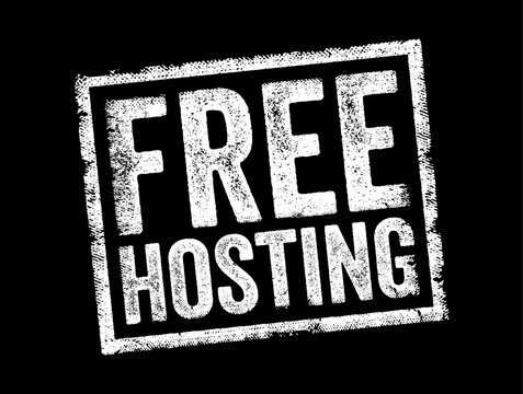 Free Hosting grunge rubber stamp text rectangle design with distressed texture representing web server and internet domain technology offer
