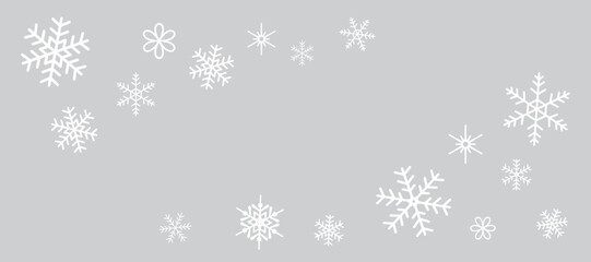 Fototapeta premium シンプルな雪の結晶の背景イラスト フレームイラスト ベクター素材