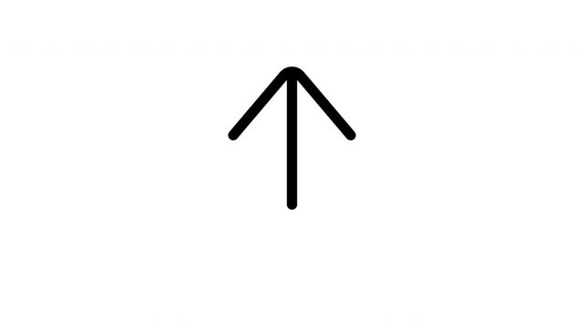 Arrow up outline icon looping animation, upward direction symbol motion graphic for business, ui and navigation presentation design use