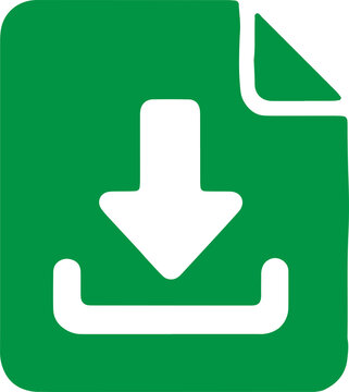 File Download Icon with Downward Arrow, Document Transfer Symbol