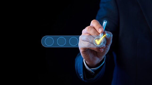 Customer rating hologram feedback business technology quality service satisfaction review presents a visual concept for future ready digital transformation with advanced solutions for
