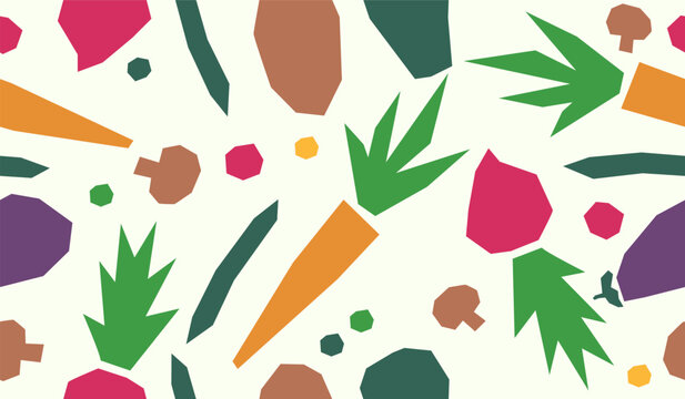 Cute mix vegetables pattern background vector design