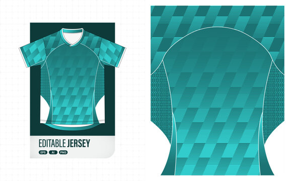 Teal and Cyan Soccer Jersey with Geometric Lines