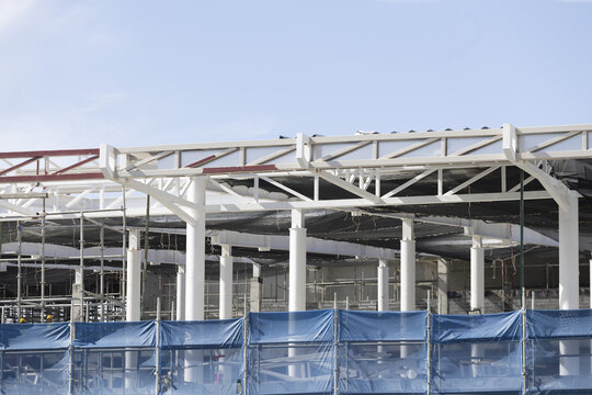 Steel construction building framework architecture industrial structure site development modern Steel construction building framework architecture industrial structure site development modern