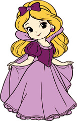 Fototapeta premium cute chibi princess vector design