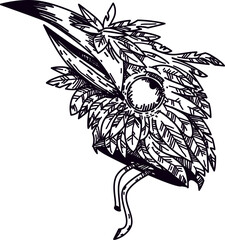 Fototapeta premium Crow Head Sketch